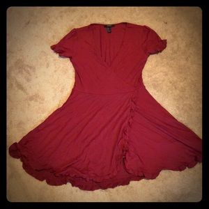burgundy wrap dress